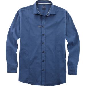 OLYMP Casual relaxed fit overhemd, flanel, marineblauw geruit 41/42