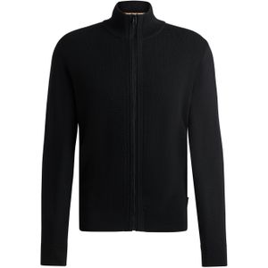 BOSS Daveto regular fit vest wol, heren vest middeldik, zwart