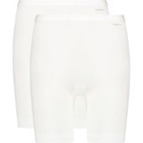 TEN CATE Basics women long shorts (2-pack), dames longshort hoge taille, wit -  Maat: XL
