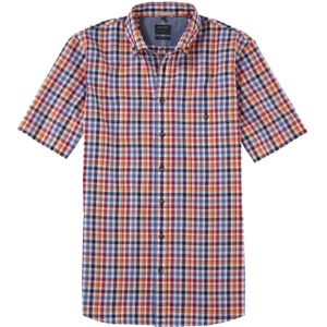 OLYMP Casual modern fit overhemd, korte mouw, popeline, rood geruit 37/38