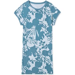 SCHIESSER Modern Nightwear T-shirt, dames slaapshirt korte mouw bloemenprint bluebird