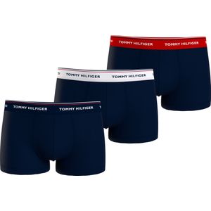 Tommy Hilfiger trunk (-pack), heren boxers normale lengte, blauw met gekleurde tailleband -  Maat: 3XL