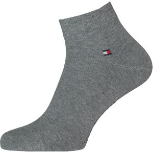 Tommy Hilfiger Quarter Socks (2-pack), herensokken katoen kort, grijs -  Maat: 47-49