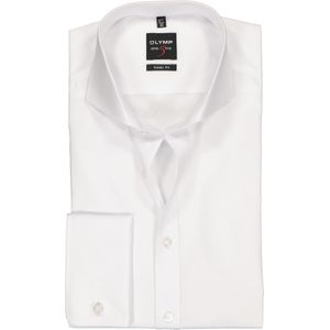 OLYMP Level 5 body fit overhemd, mouwlengte 7, dubbele manchet, wit 39