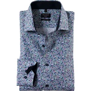 OLYMP No. 6 Six super slim fit overhemd, popeline, limoen dessin