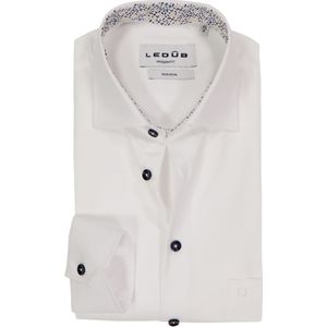 Ledub - Modern Fit - Overhemd - Wit - Strijkvrij