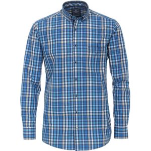 3 voor 99 | Redmond comfort fit overhemd, popeline, blauw geruit 49/50