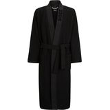 BOSS Waffle Kimono, heren ochtendjas (middeldik), zwart -  Maat: L