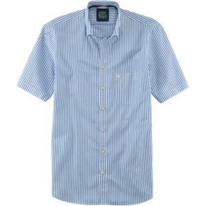 OLYMP Casual modern fit overhemd, korte mouw, popeline, bleu gestreept