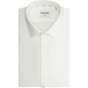 Calvin Klein slim fit overhemd, Stretch Pique Solid Slim Shirt, wit 39