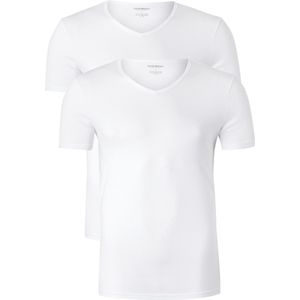 Emporio Armani T-shirts Pure Cotton (2-pack), heren T-shirts V-hals, wit -  Maat: L
