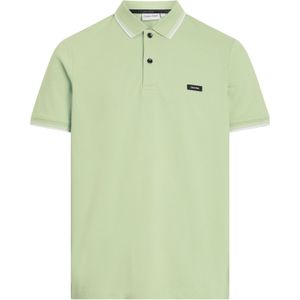 Calvin Klein Stretch Pique Metal Button Slim Polo, heren poloshirt, lichtgroen