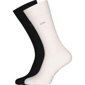 Calvin Klein Sock (2-pack), heren sokken, wit -  Maat: 43-46