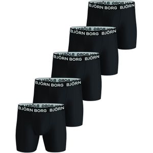 Bjorn Borg Performance boxers, microfiber heren boxers lange pijpen (5-pack), zwart -  Maat: L