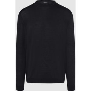 MAERZ Classic Fit heren trui met O-hals wol, zwart