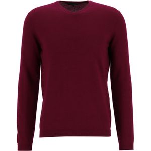 ETERNA modern fit trui wol, O-hals, bordeaux rood -  Maat: XL