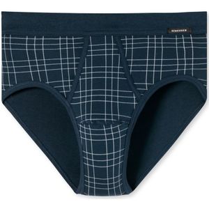 SCHIESSER Fine Interlock slip (1-pack), heren sportslip fijne interlock gulp met patroon nachtblauw/wit