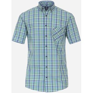 3 voor 99 | Redmond comfort fit overhemd, korte mouw, popeline, groen geruit 43/44