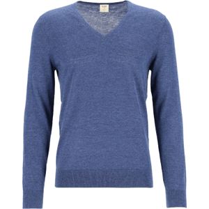 OLYMP Level 5 body fit trui wol met zijde, V-hals, royal blauw -  Maat: XL