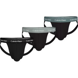 Calvin Klein Jockstrap (3-pack), heren jockstrap, zwart met gekleurde tailleband