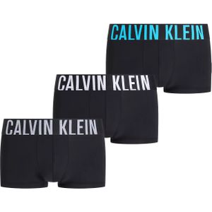 Calvin Klein Low Rise trunks (3-pack), lage heren boxers kort, zwart met gekleurde tailleband