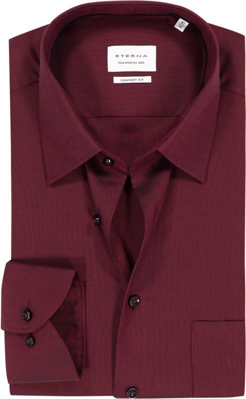 ETERNA - Comfort Fit - Overhemd - Diep Donkerrood