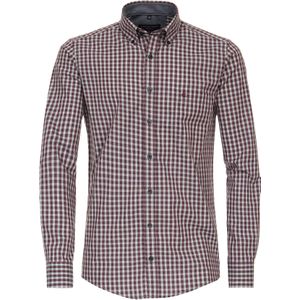 CASA MODA - Sport Casual Fit - Overhemd - Rood Geruit - Strijkvriendelijk