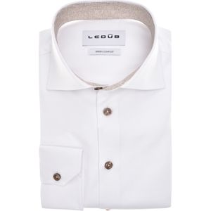 Ledub modern fit overhemd, mouwlengte 72 cm, twill, wit