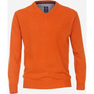 Redmond heren trui katoen, V-hals, oranje (middeldik) -  Maat: 3XL