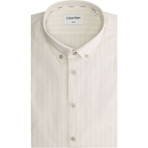 Calvin Klein slim fit overhemd, Chambray Stripe Slim Shirt, beige gestreept 39