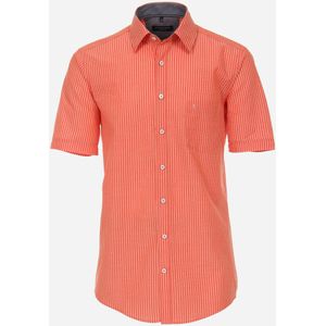 CASA MODA Sport casual fit overhemd, korte mouw, seersucker, oranje gestreept 37/38