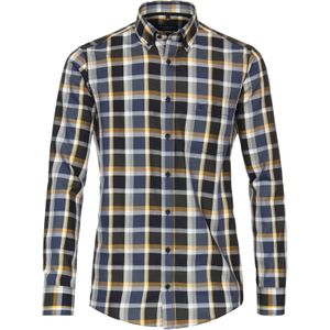 CASA MODA Sport casual fit overhemd, dobby, groen geruit
