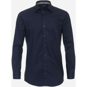 VENTI - Overhemd - Blauw - Modern Fit - Strijkvrij - Mouwlengte 72 cm - Boordmaat 41