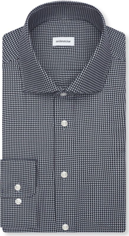 Seidensticker slim fit overhemd, popeline, blauw geruit