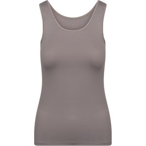 RJ Bodywear Pure Color dames top (1-pack), hemdje met brede banden, taupe -  Maat: L