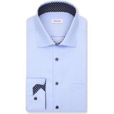 Seidensticker regular fit overhemd, mouwlengte 7, popeline, blauw