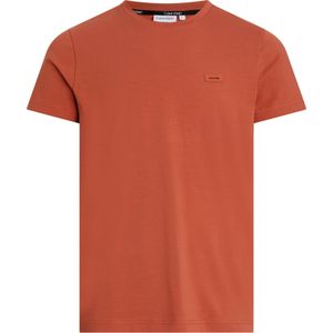 Calvin Klein Stretch Slim Fit T-shirt, heren T-shirt korte mouw O-hals, rood -  Maat: L