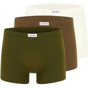 Calvin Klein heren boxers normale lengte (3-pack), ecru, bruin, olijfgroen -  Maat: S