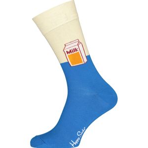 Happy Socks - Milk Sock - Blauw-witte Melk - Unisex - 1 Paar Sokken