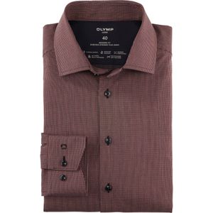 OLYMP Luxor 24/7 modern fit overhemd, popeline, baksteenrood