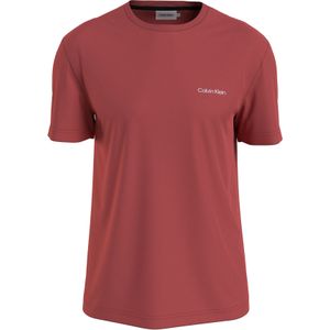 Calvin Klein Micro Logo Interlock T-shirt, heren T-shirt korte mouw O-hals, rood - Maat: S