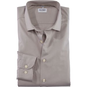 OLYMP Level 5 body fit overhemd, popeline, taupe