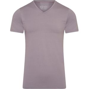 RJ Bodywear Pure Color T-shirt (1-pack), heren T-shirt met V-hals, taupe -  Maat: S