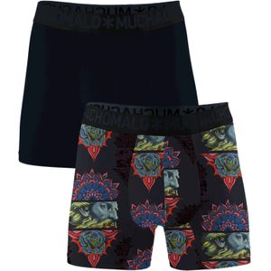 Muchachomalo boxershorts, heren boxers normale lengte (2-pack), Ments Print/solid -  Maat: 3XL