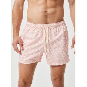 Bjorn Borg Print Swim Shorts, heren zwembroek, roze met witte print -  Maat: S