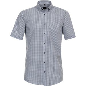 VENTI modern fit overhemd, korte mouw, popeline, blauw dessin
