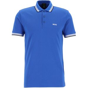 HUGO BOSS Paddy regular fit polo, heren polo korte mouw, blauw (contrast) -  Maat: XL