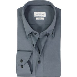 Profuomo slim fit heren overhemd, jersey, indigo blauw