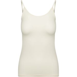 RJ Bodywear Pure Color dames spaghetti top (1-pack), hemdje met smalle verstelbare bandjes, ivoor -  Maat: L