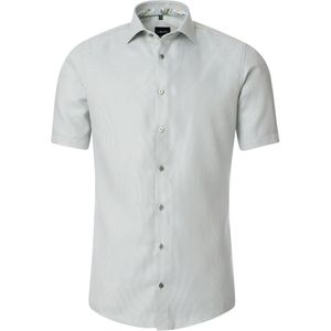 VENTI modern fit overhemd, korte mouw, dobby, groen